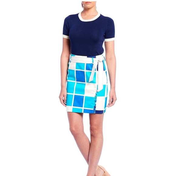 NWT Julie Brown NYC White/Navy Short Sleeve Top - Picture 2 of 12